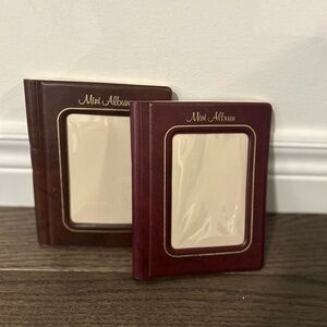 Vintage Mini Photo Albums - Burgundy and Brown